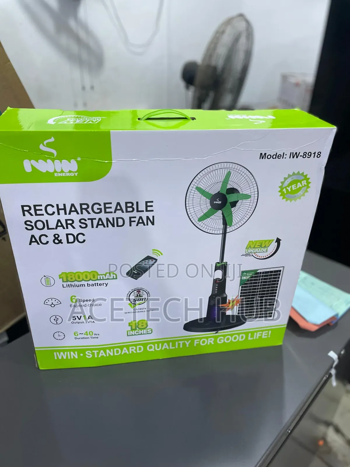 IWIN Energy Saving Rechargeable Standing Fan