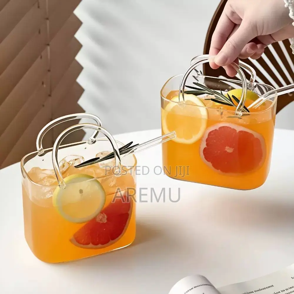 75lml Bag Design Glass Cocktail With Straw