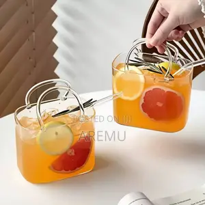 75lml Bag Design Glass Cocktail With Straw