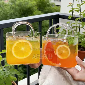 75lml Bag Design Glass Cocktail With Straw