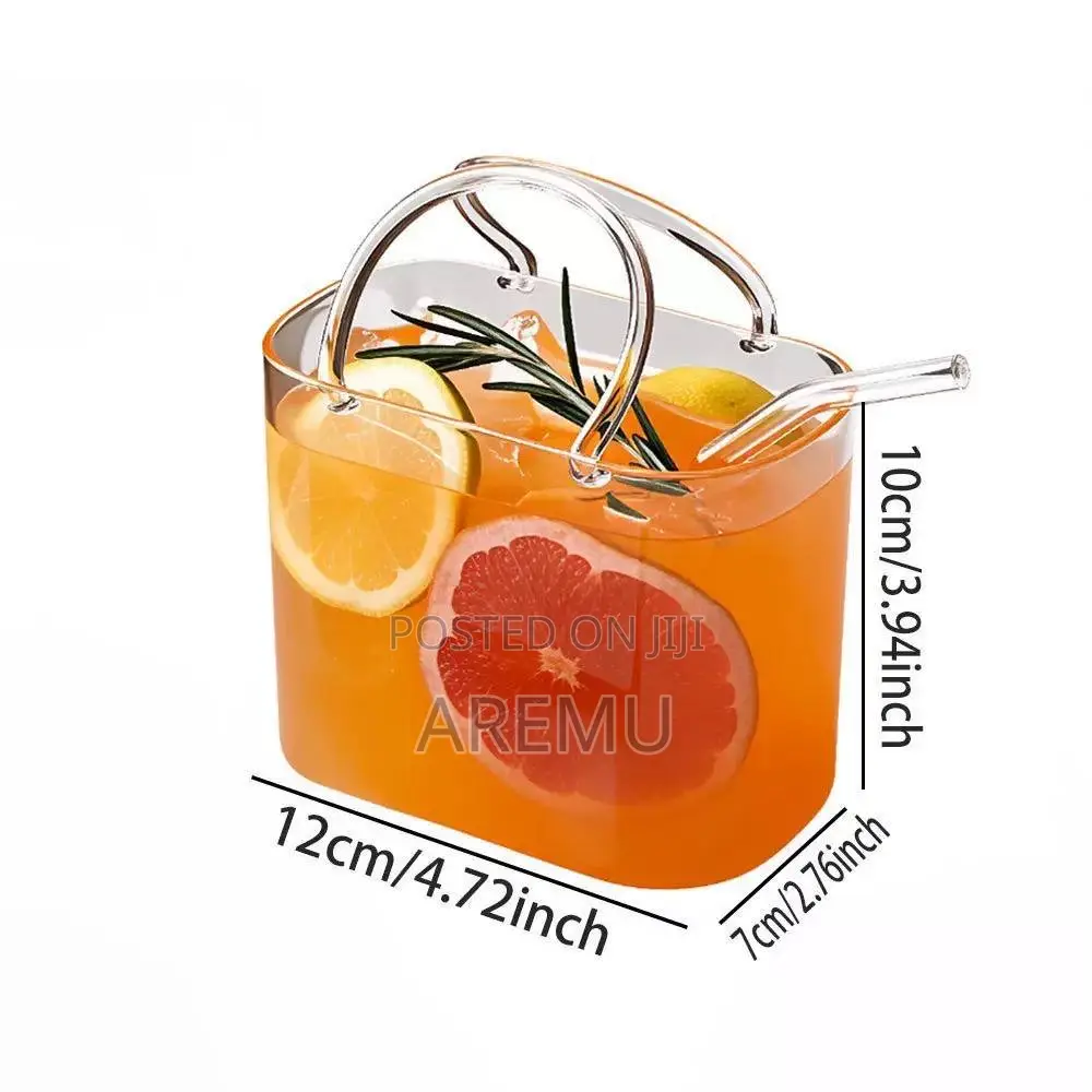 75lml Bag Design Glass Cocktail With Straw