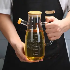 Oil Bottle With Bamboo Lid