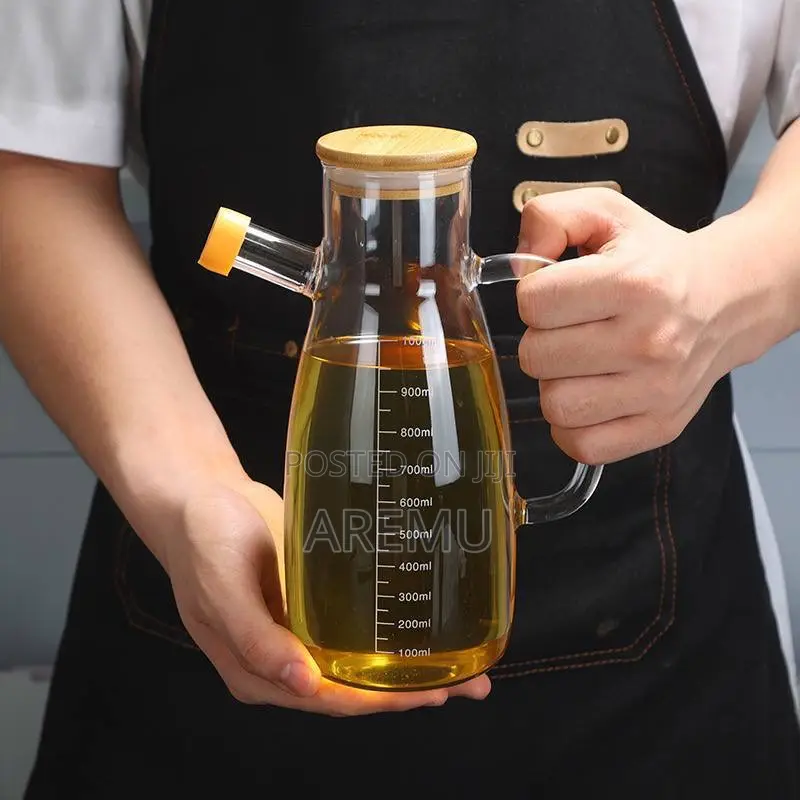 Oil Bottle With Bamboo Lid