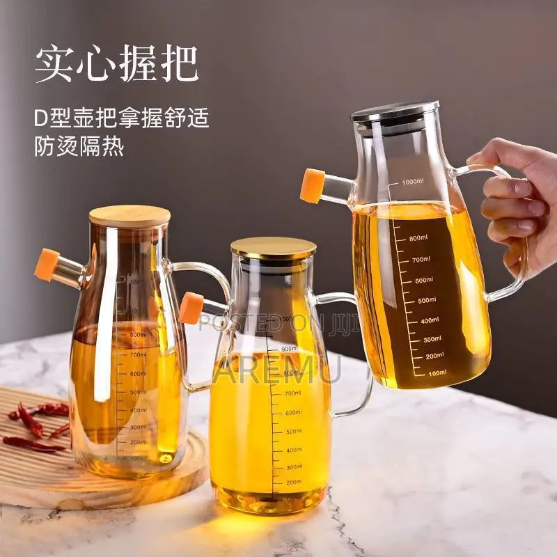 Oil Bottle With Bamboo Lid