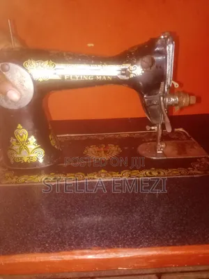 Complete Flying Man Manual Sewing Machine Set, Great Working Condition