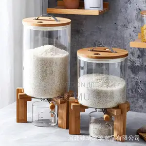 8L Glass Food Storage Containers With Dispenser and Glass Cup