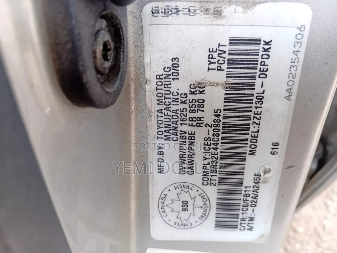 Toyota Corolla 2004 Silver