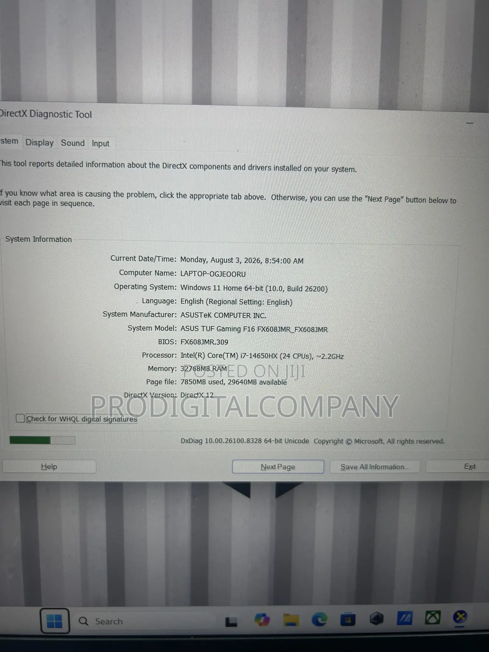 Laptop Asus TUF Gaming F16 32GB Intel Core i7 SSD 1T