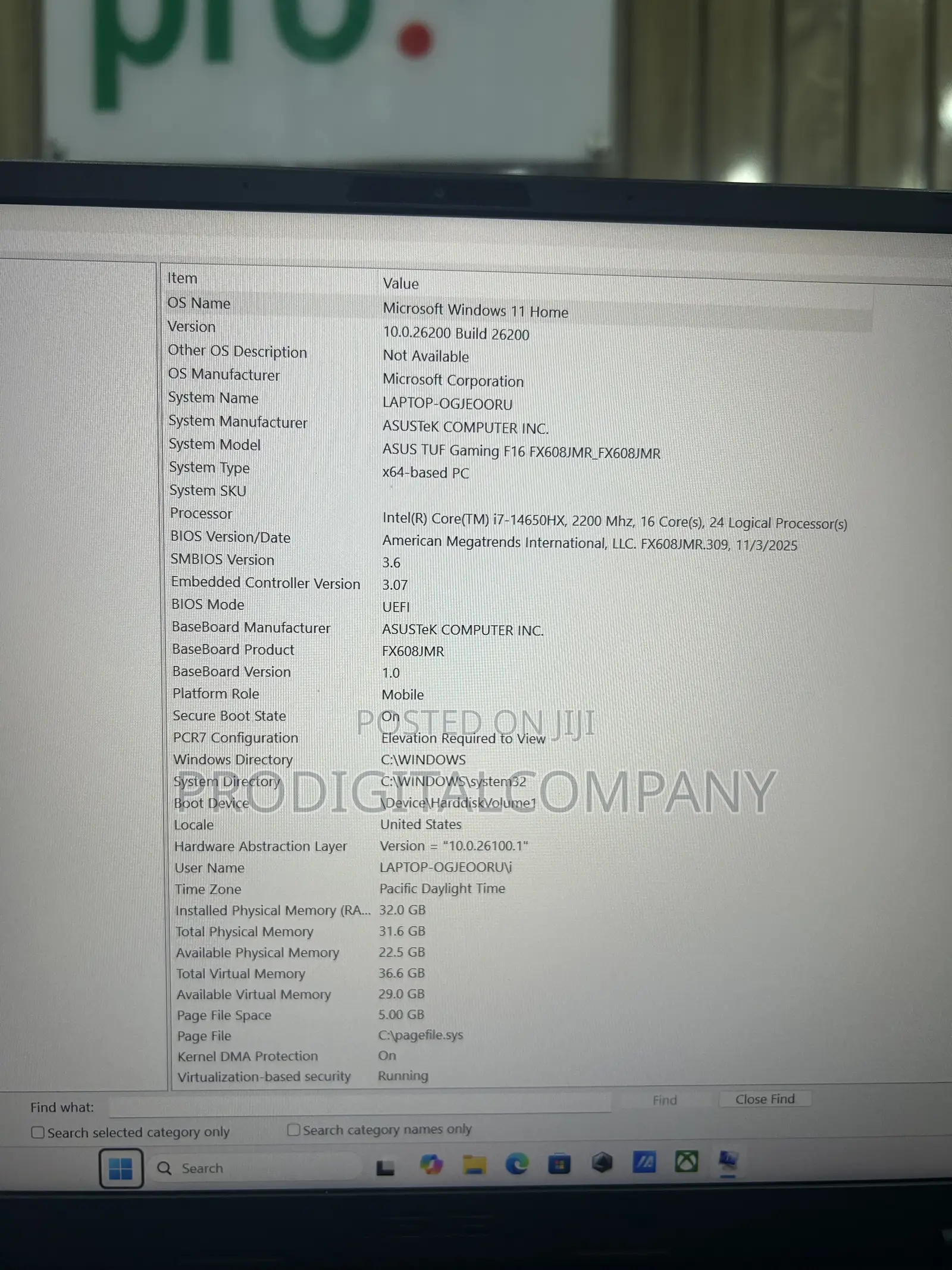 Laptop Asus TUF Gaming F16 32GB Intel Core i7 SSD 1T