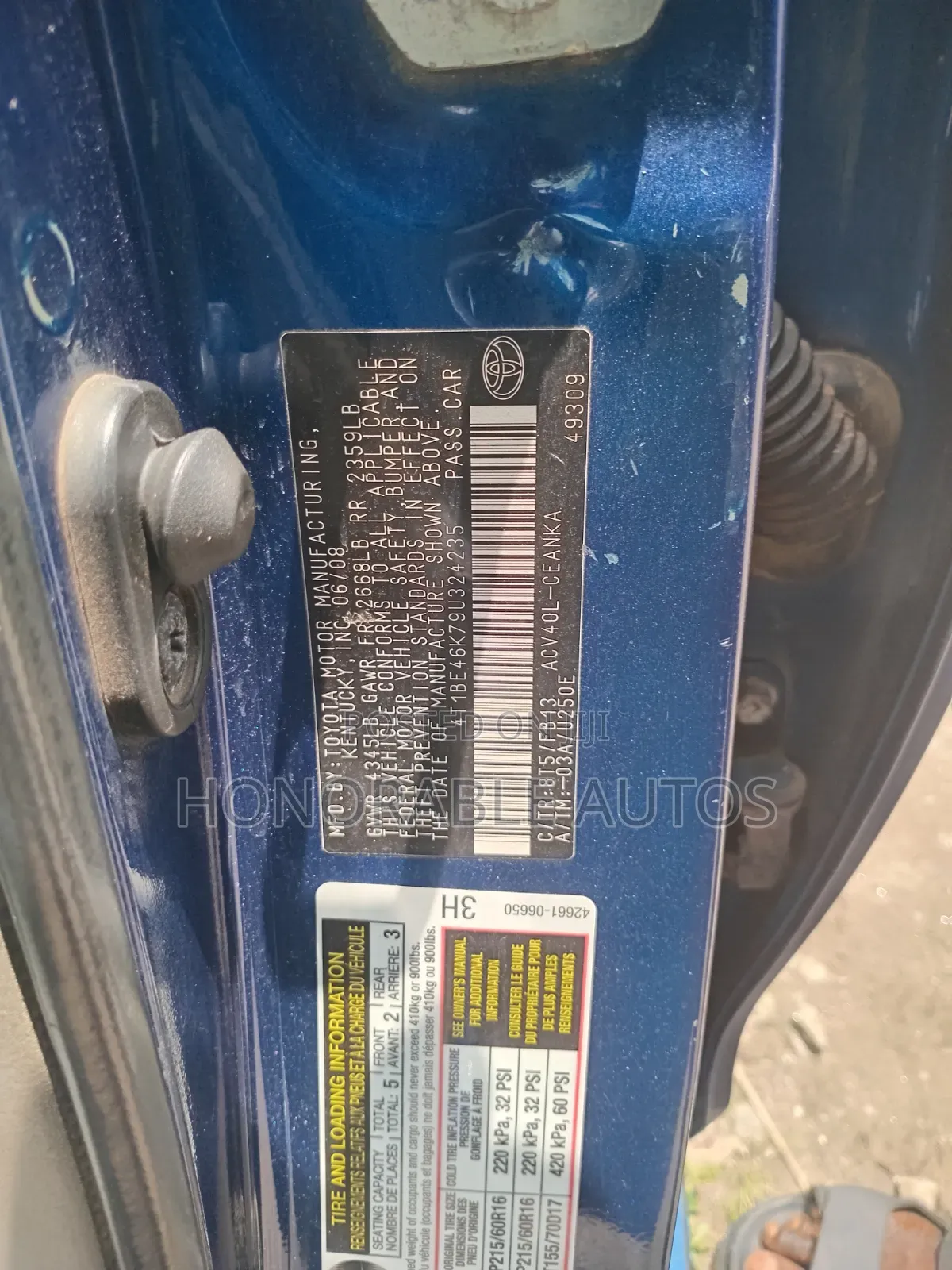 Toyota Camry 2008 Blue