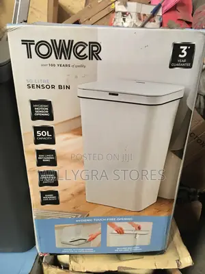Tower 50l Sensor Bin— Cream