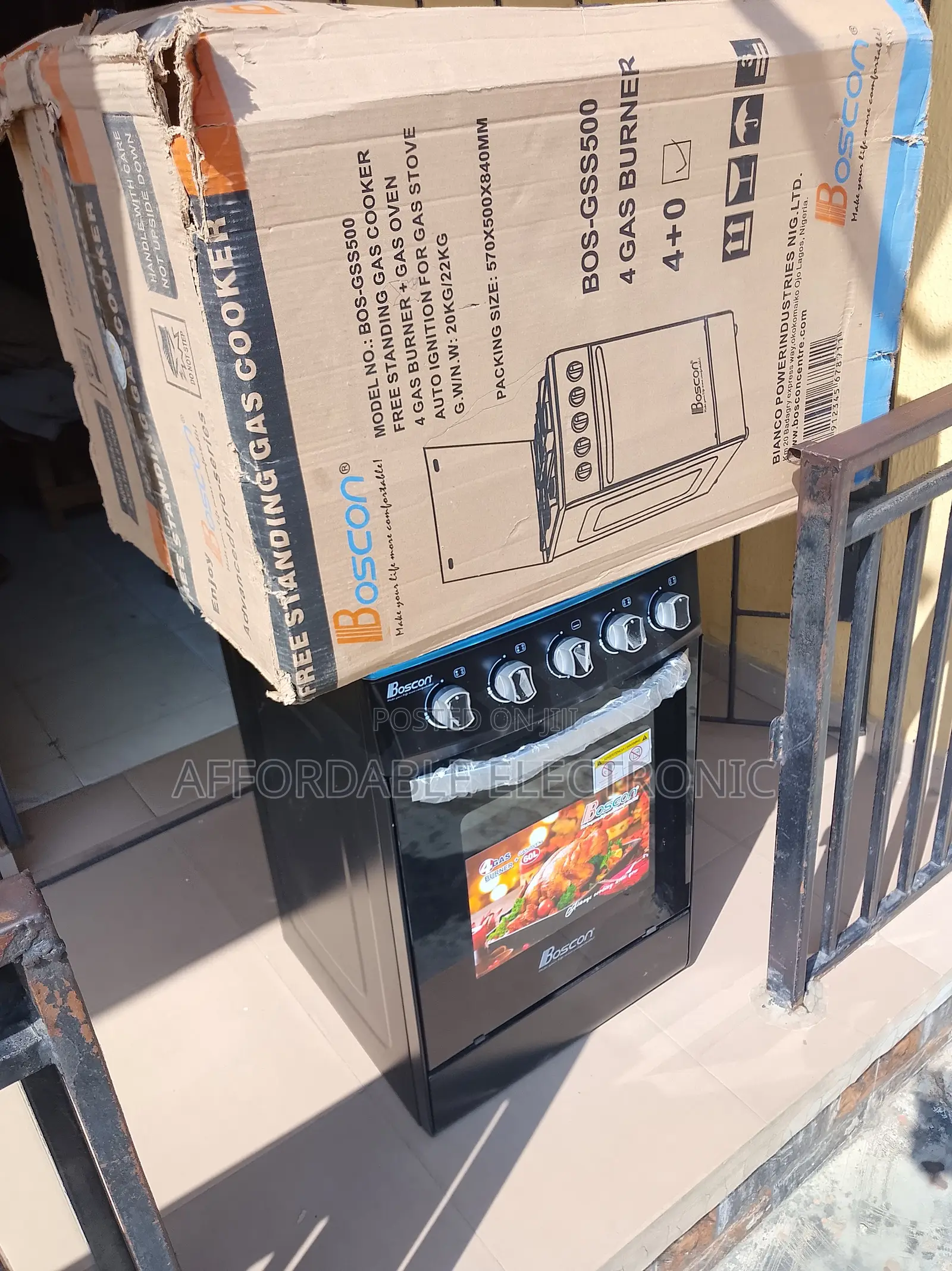 Boscon 4 Burner Gas Cooker With Powerful Burners