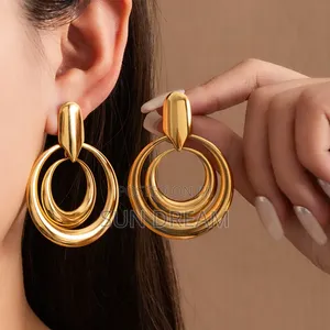 Ladies Golden Earrings Stainless Steel Earrings