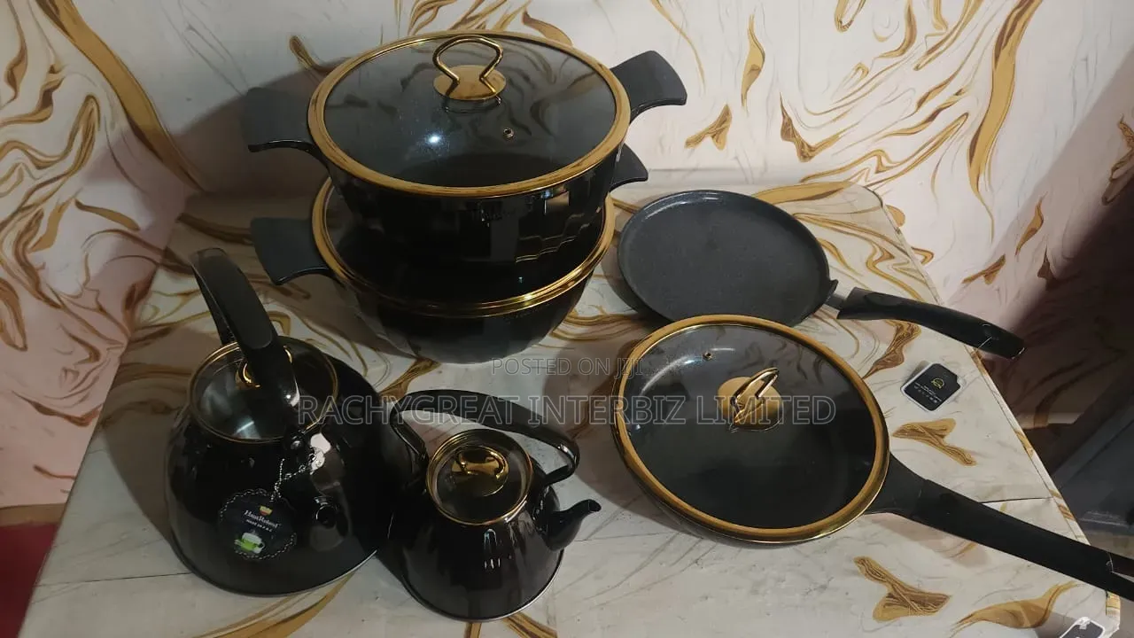 14-Piece Non-Stick Granite Cookware Set With 2 Kettles