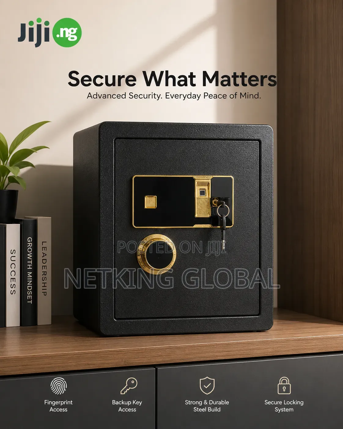 Strong Digital Security Safe Box With Backup Key Access