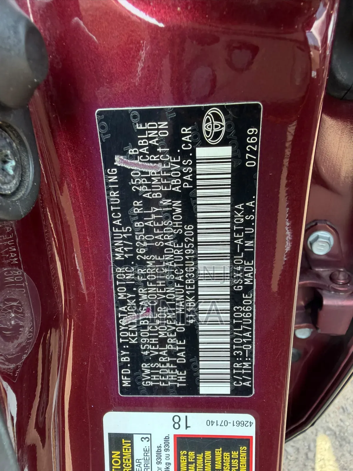 Toyota Avalon 2016 Red
