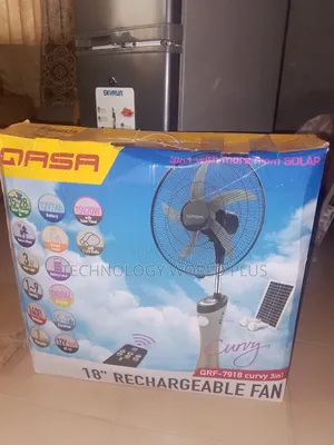 Qasa 18" Rechargeable Standing Fan (3 in 1) - QRF - 7918 Curvy + 5bld