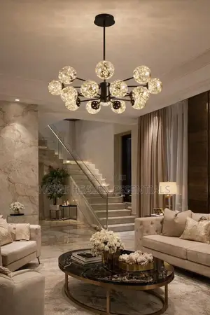 Modern Glossy Glass Ball Living Room Pendant Light