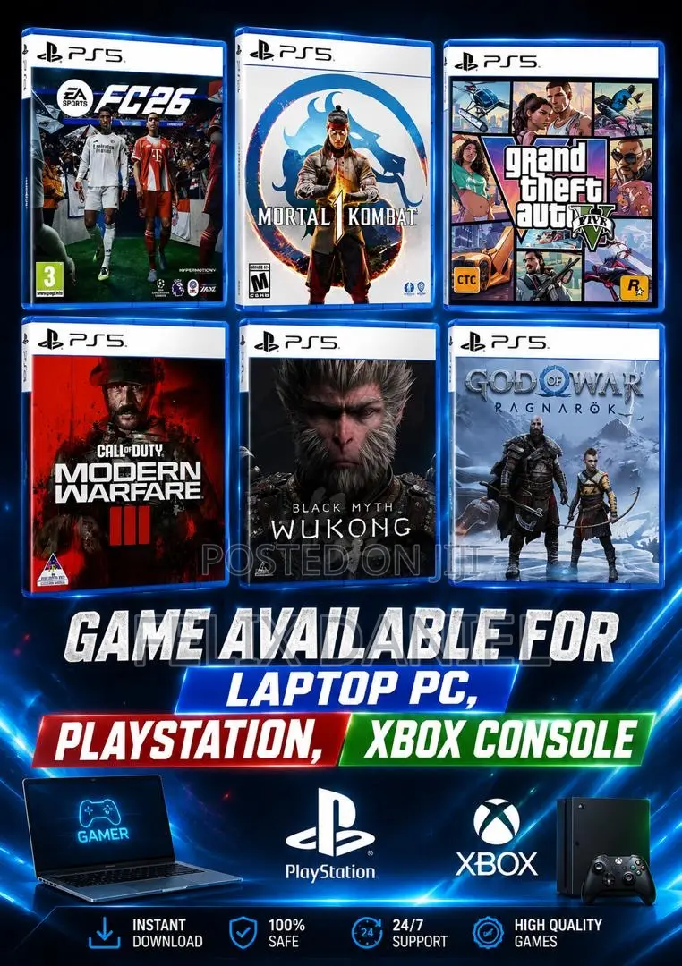 Games Installations PC LAPTOPS PlayStation Xbox Console