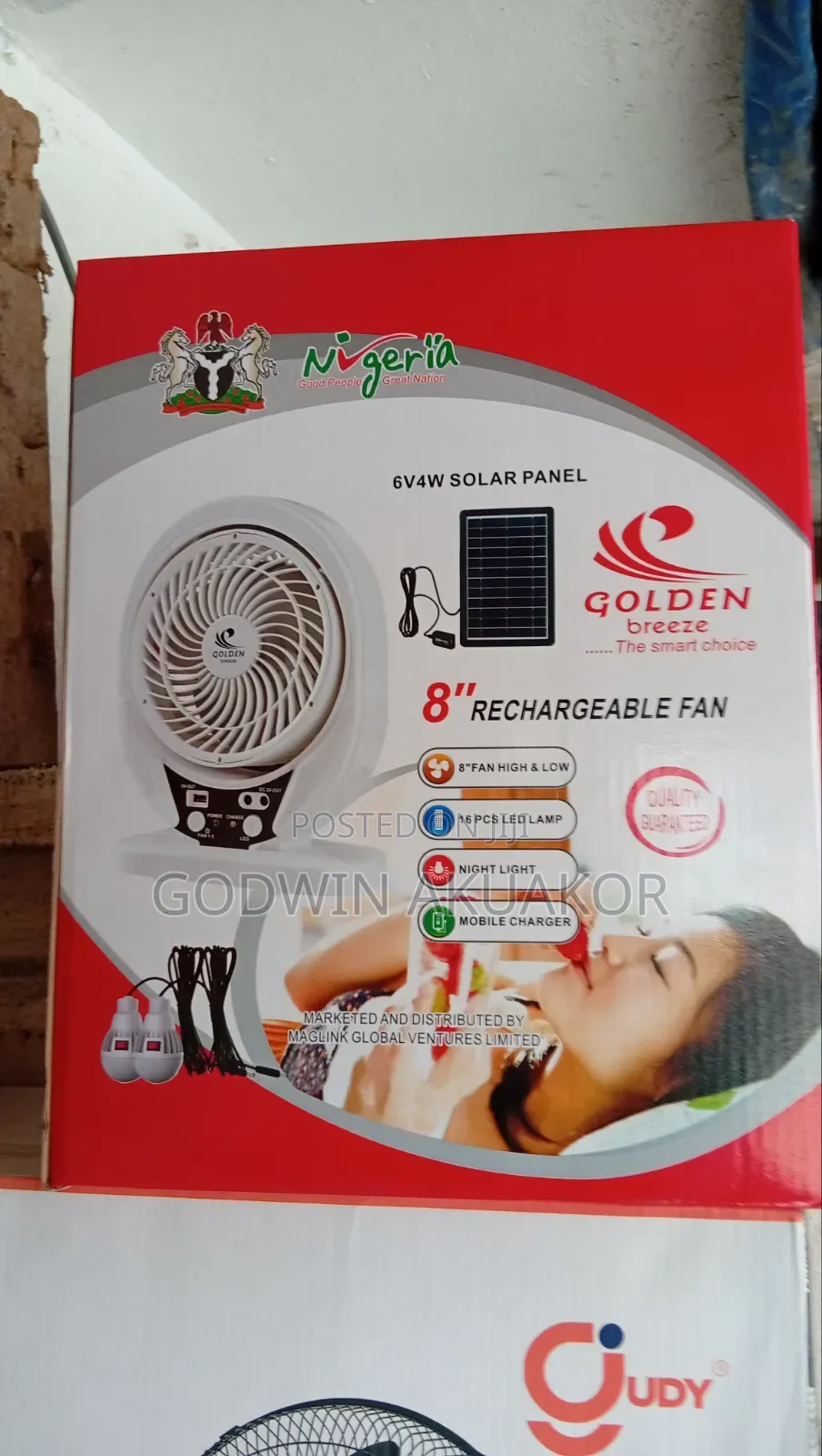 Rechargeable Solar Fan