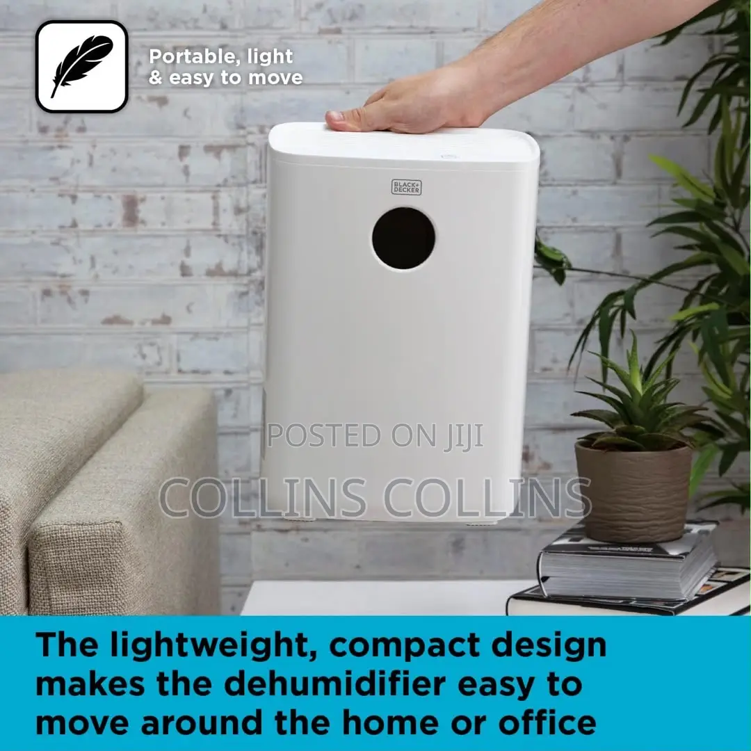 BLACK+DECKER 2L Dehumidifier With Air Purifier, White