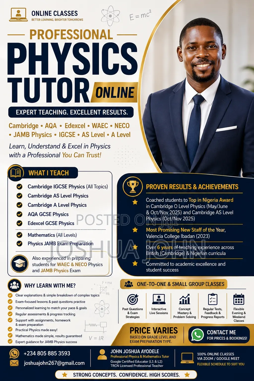 Online Physics Tutor - Strong Preparation for IGCSE, WAEC,JAMB, AS, A2