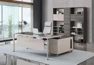 Modern Executive L-Shaped Manager Desk With Side Return Storage Cabine