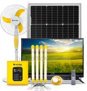 Sunking HomePlus Max + 24′′ HD TV + Pedestal Fan Solar Home System