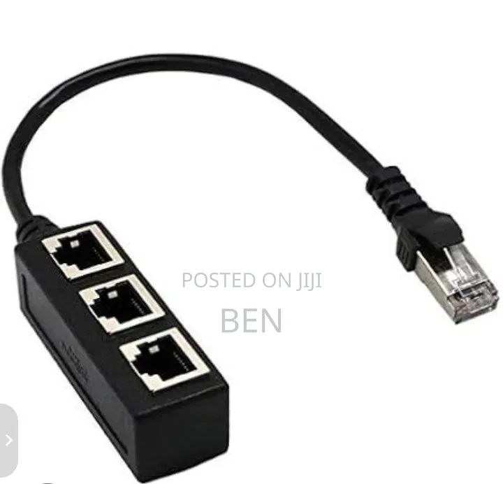 Rj45 Ethernet Network Extension 3ways Splitter Cable