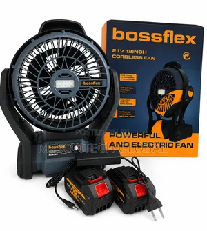 12" Cordless BossFlex Rechargeable Fan With Battery