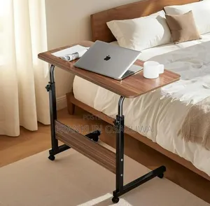 Adjustable Height Mobile Laptop Table | Rolling Overbed Computer Desk