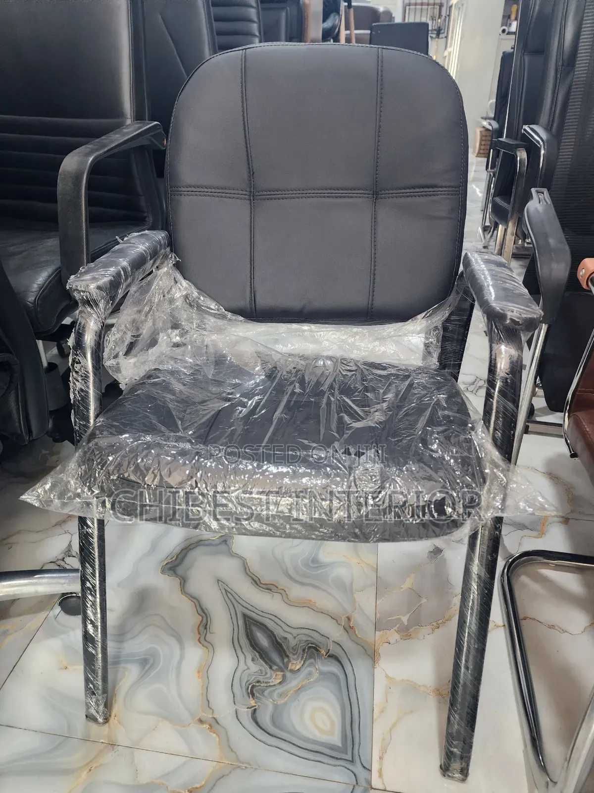 Imported Visitor's Office Leather Chair.