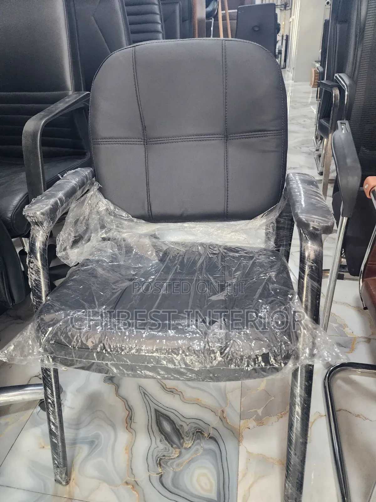 Imported Visitor's Office Leather Chair.