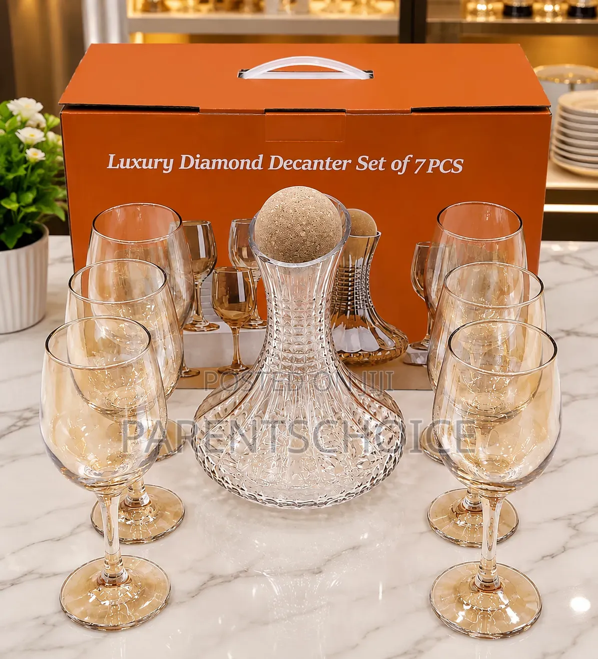 Luxury Diamond Decanter Set – 7 Pieces A