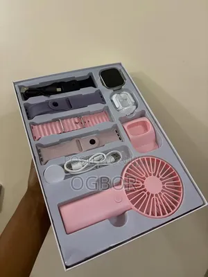 D96 Plus Smart Watch Gift Set | AirPods + Mini Fan + Extra Straps