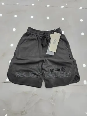Premium Quality Dark Ash Grey Washed Casual Shorts for Men and Women