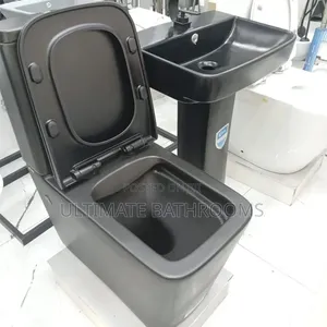 Black Mini Water Closet (W/C) Set – Compact, Elegant Space-Saving