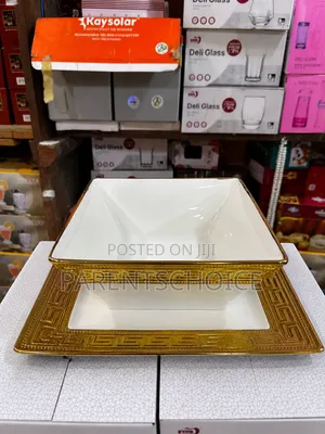 Luxury Gold & White Square Ceramic Serving Bowl C 24pcs