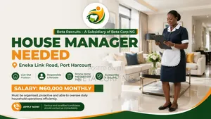 URGENT HIRING – Female House Manager | Eneka Link Road, PH | ₦60,000