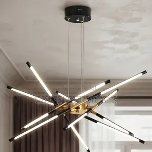 Modern Geometric Linear Tube LED Chandelier