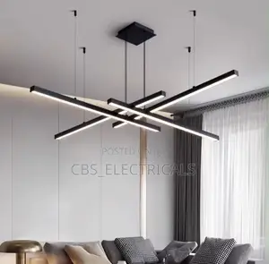 Modern Geometric Cross Linear LED Chandelier (800mm)