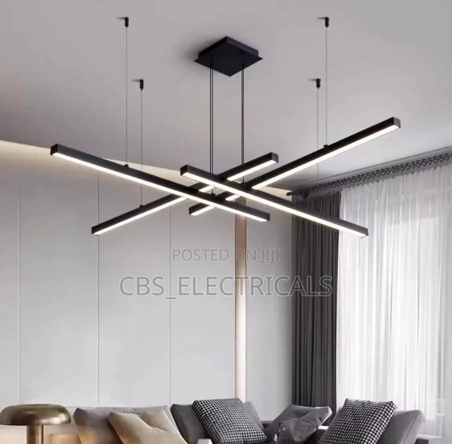Modern Geometric Cross Linear LED Chandelier (800mm)