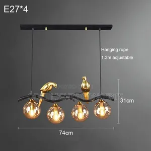 Smokey Glass 4in1 Bird Design Chandelier for Dining