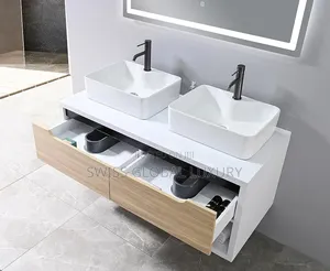 120 Bathroom Cabinet Double Basin With LED Mirror