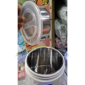 1-Big Unique Solid Lunch Flask+ Inner Plate Double Handles