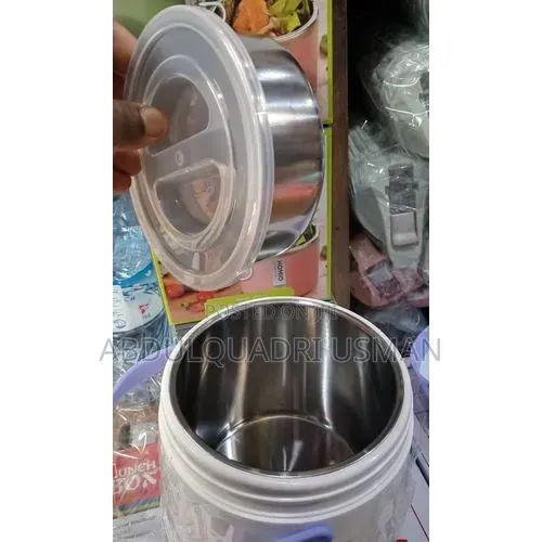 1-Big Unique Solid Lunch Flask+ Inner Plate Double Handles
