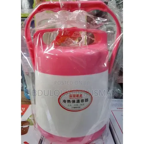 1-Big Unique Solid Lunch Flask+ Inner Plate Double Handles