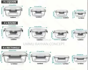 12pcs FoRod Glass Storage Containers