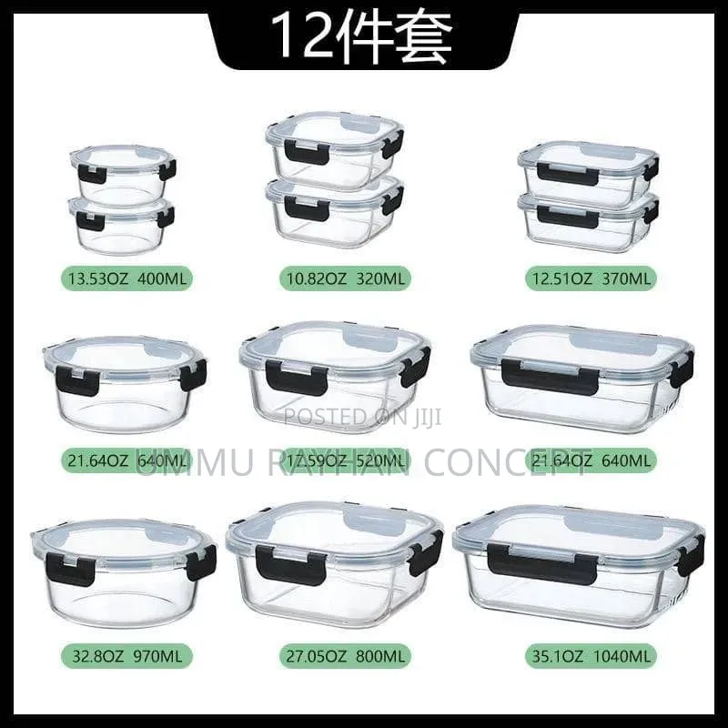 12pcs FoRod Glass Storage Containers