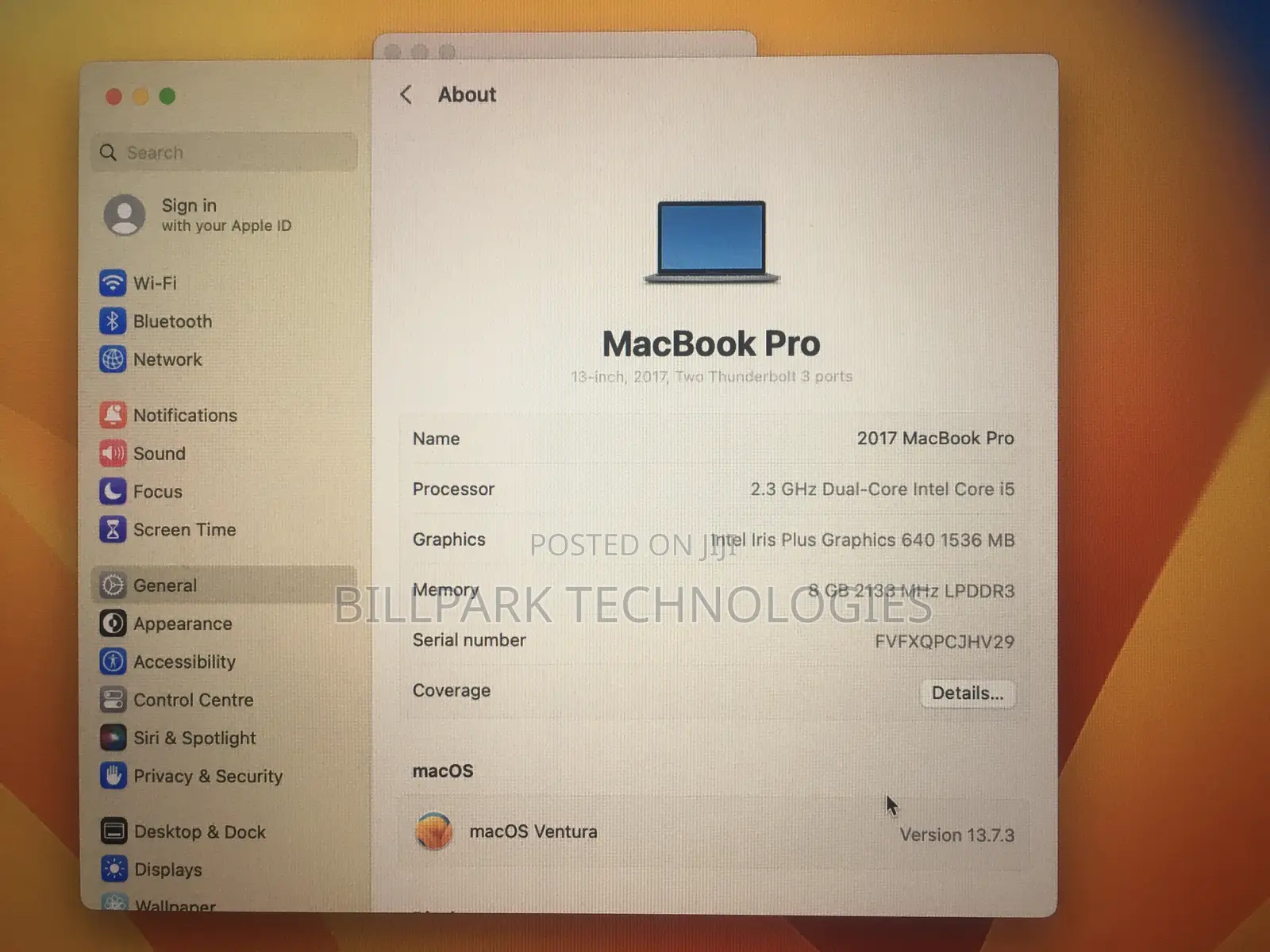 Laptop Apple MacBook Pro 2017 8GB Intel Core i5 SSD 256GB